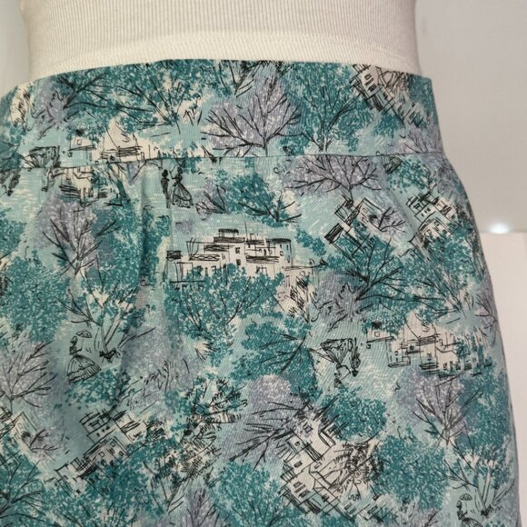 Handmade Women's Waist Half Apron Cotton Light Blue 1 Front Pocket Kitchen Cook - Picture 7 of 12